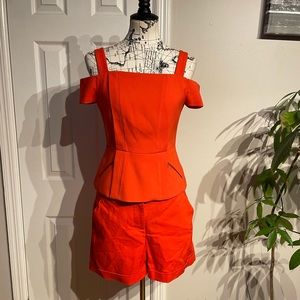 ✅Matching Set Top Blouse Off Shoulder Zip colorful Casual Dress Work Day Party